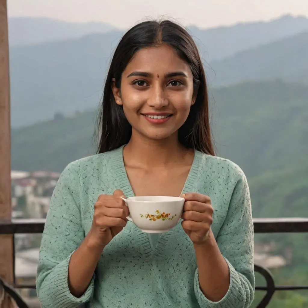 Customer enjoying tea