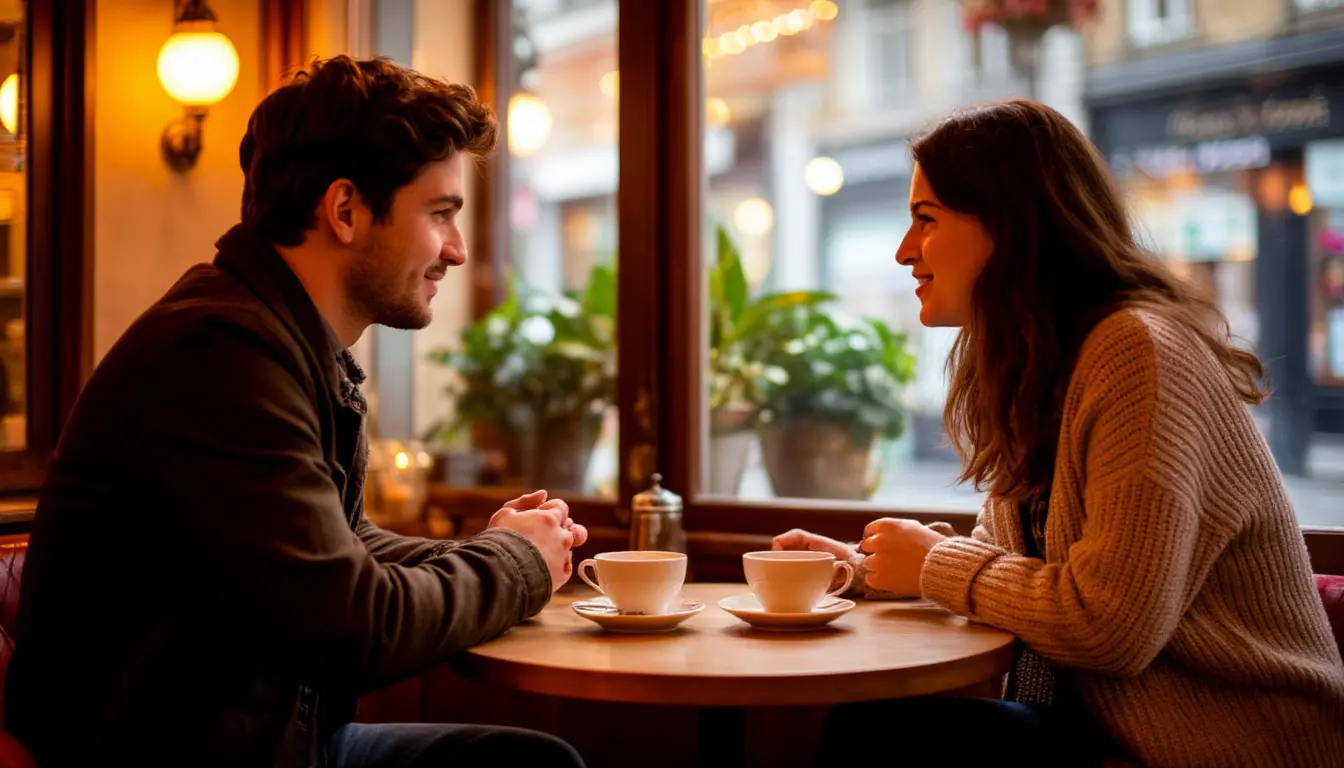 Cozy tea conversation